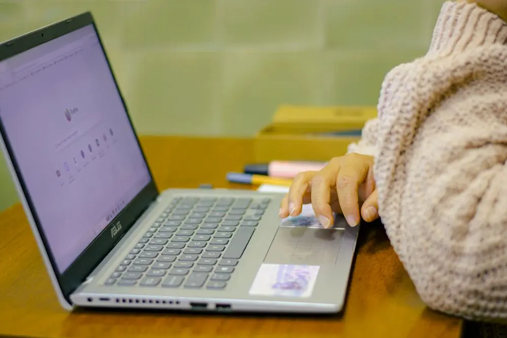 ilustrasi menggunakan laptop